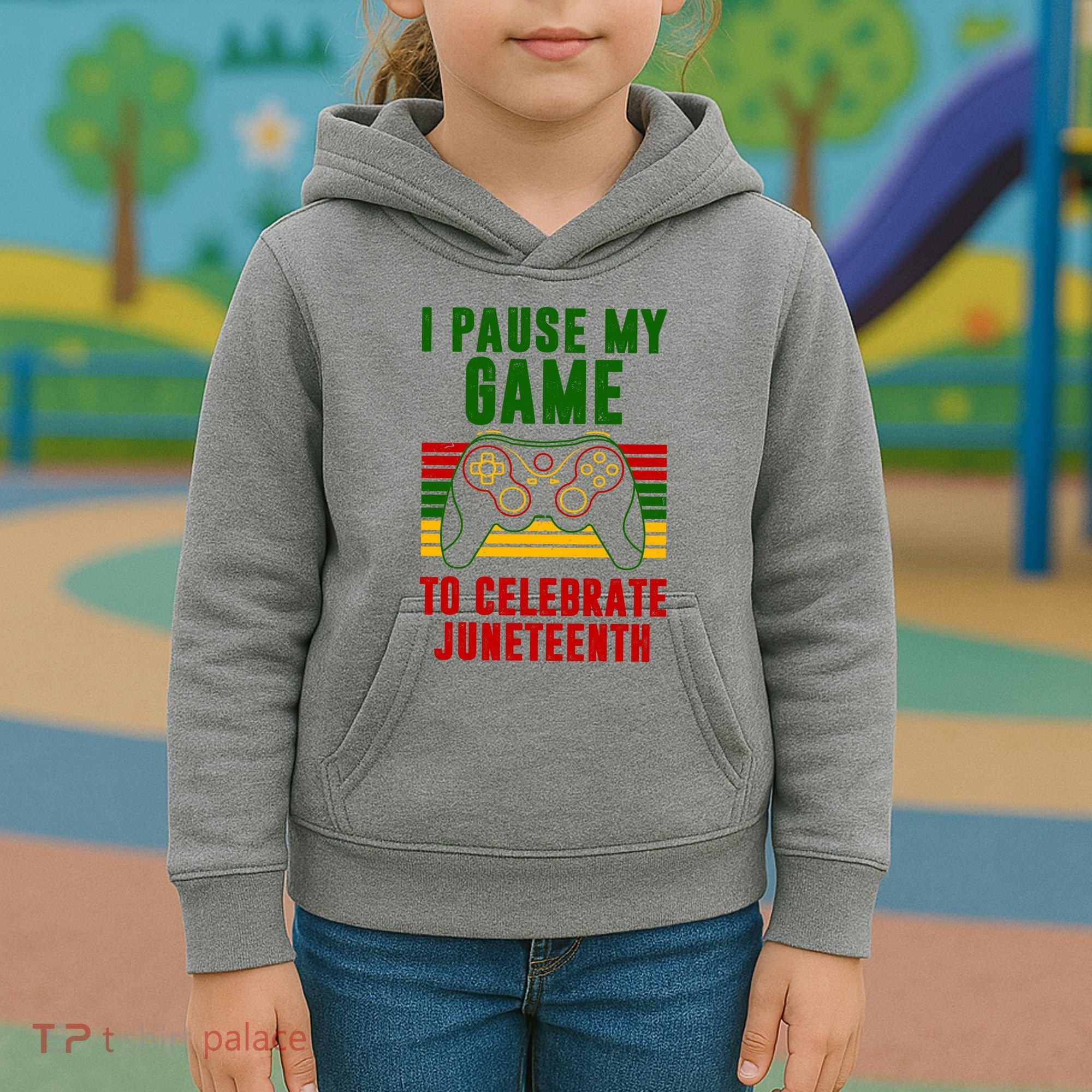 I Pause My Game To Celebrate Juneteenth Gamer Kids Hoodie