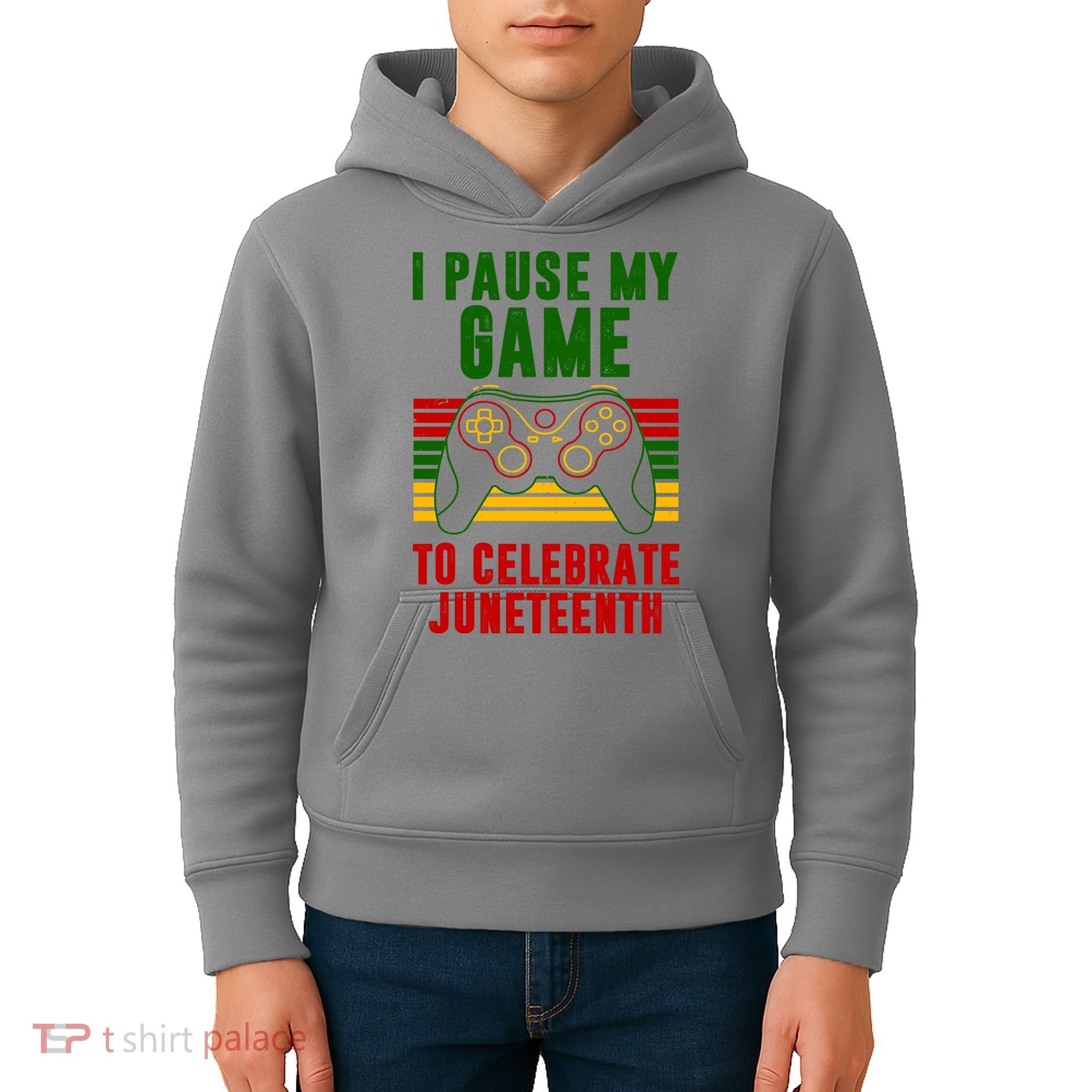 I Pause My Game To Celebrate Juneteenth Gamer Kids Hoodie