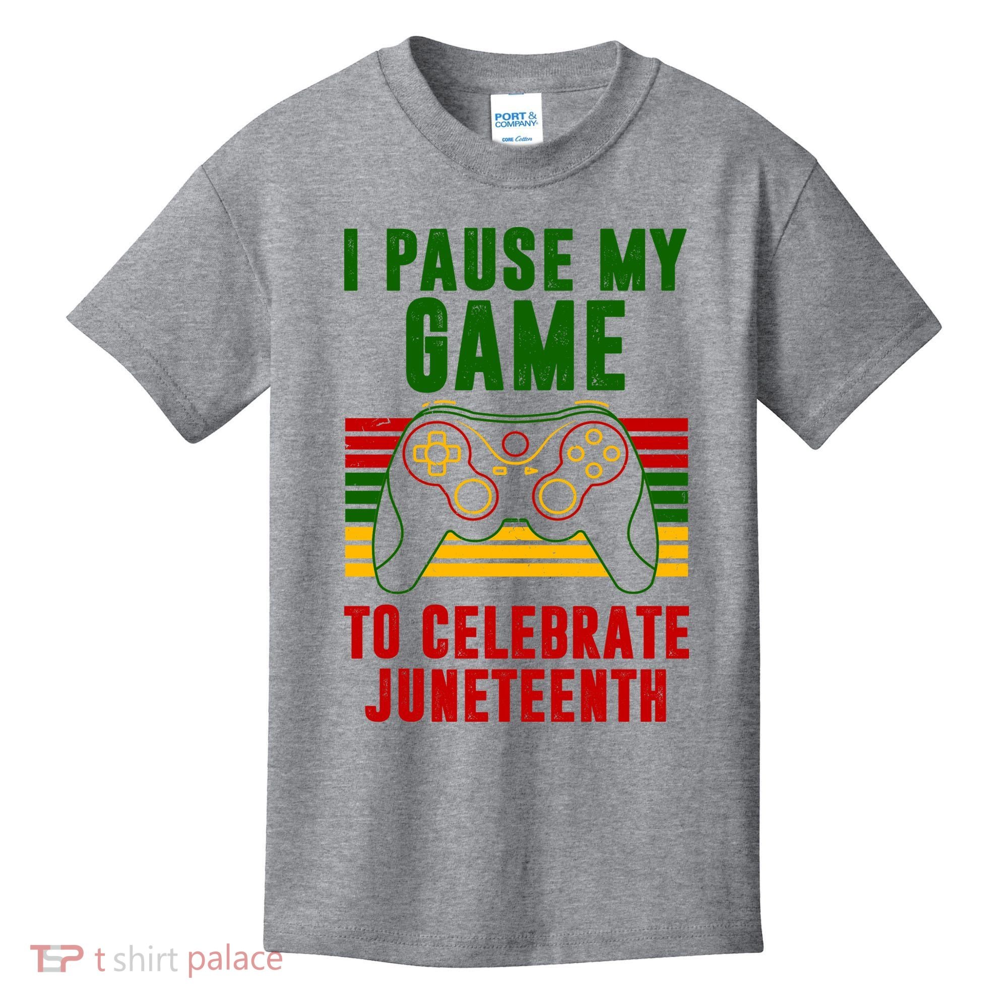 I Pause My Game To Celebrate Juneteenth Gamer Kids T-Shirt