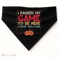 I Paused My Game To Be Here Video Gamer USA-Made Doggie Bandana thumb 0