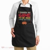 I Paused My Game To Be Here Video Gamer Apron thumb 2