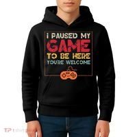 I Paused My Game To Be Here Video Gamer Kids Hoodie thumb 4