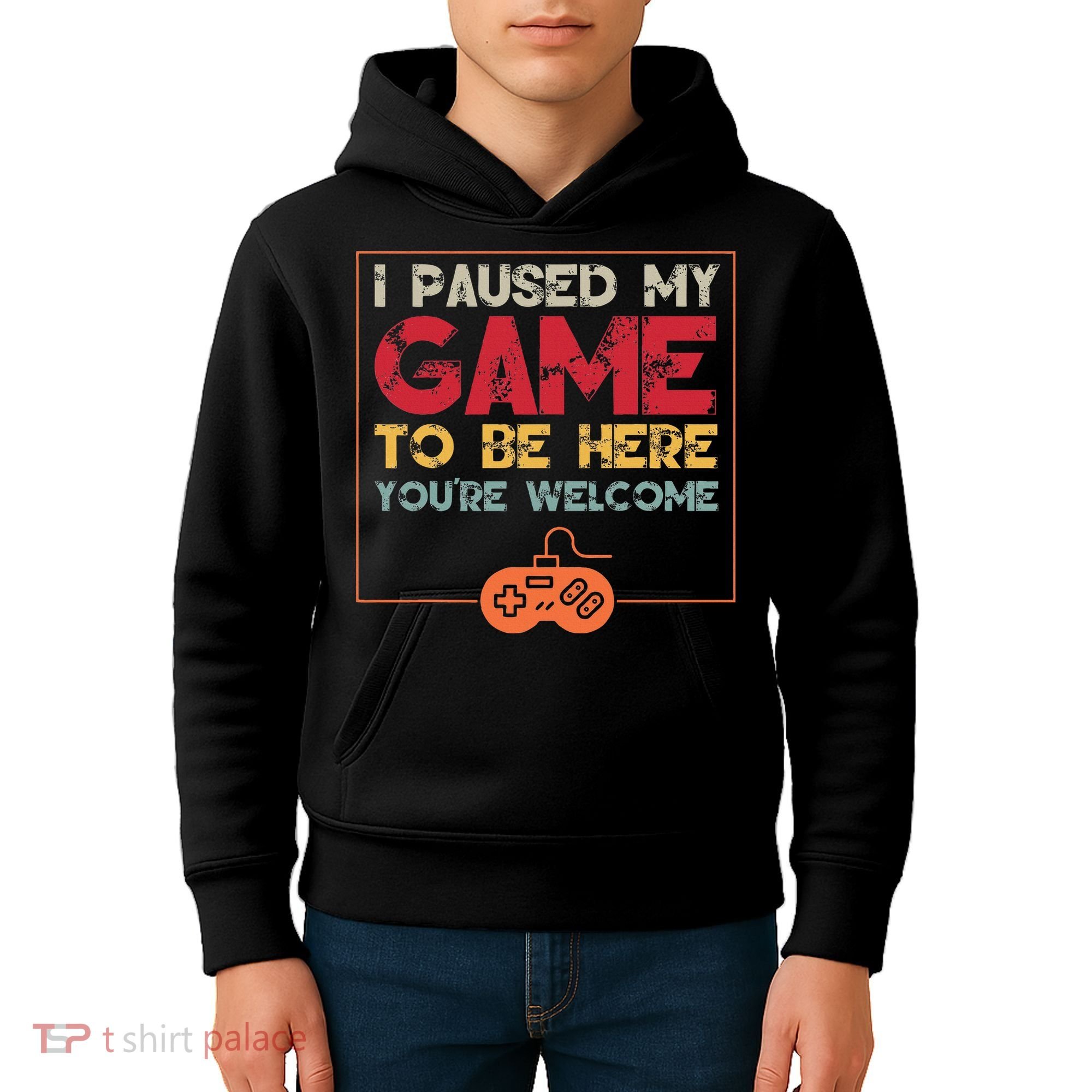 I Paused My Game To Be Here Video Gamer Kids Hoodie