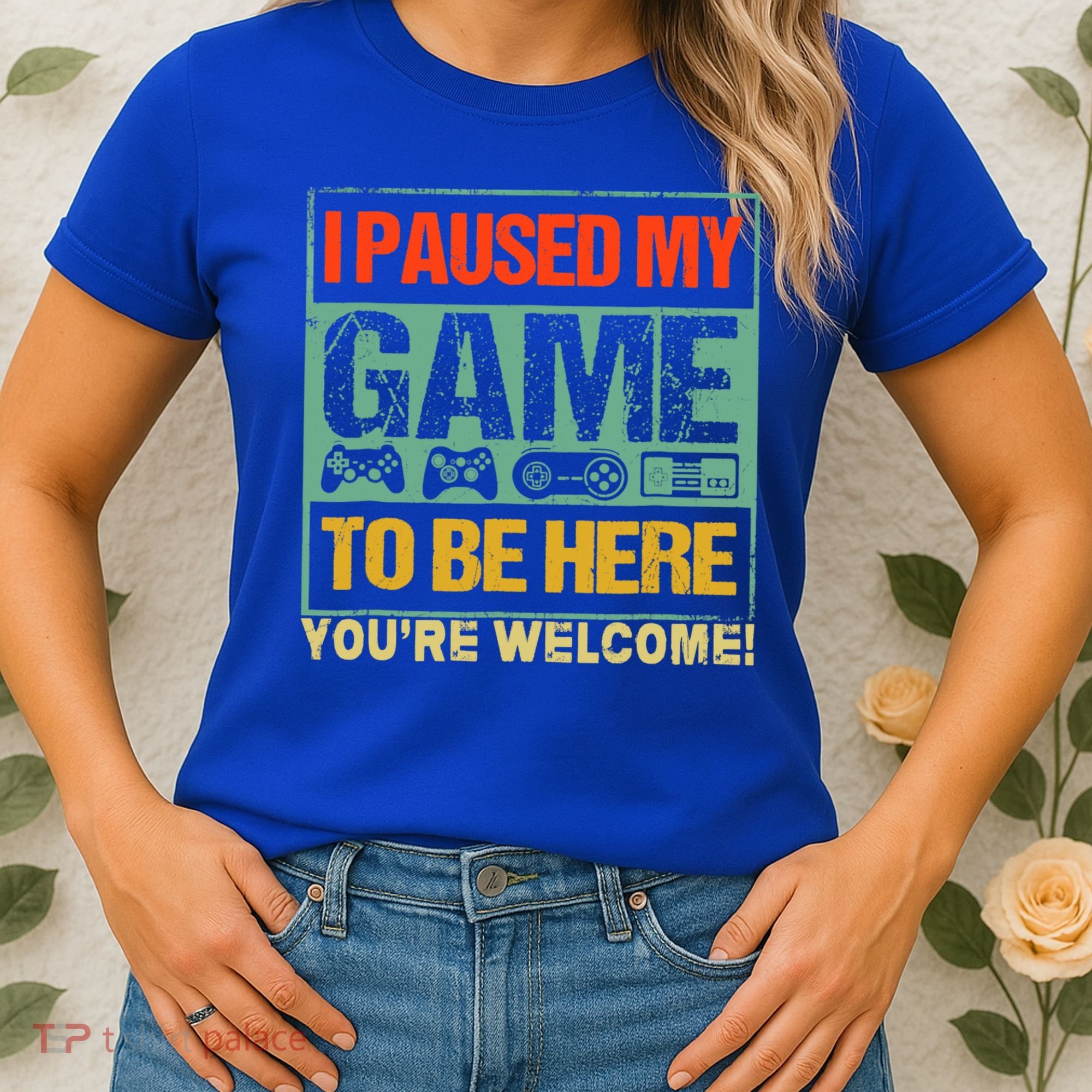 I Paused My Game To Be Here Funny Gamers Boys Teens Gift Cool Gift Women's T-Shirt