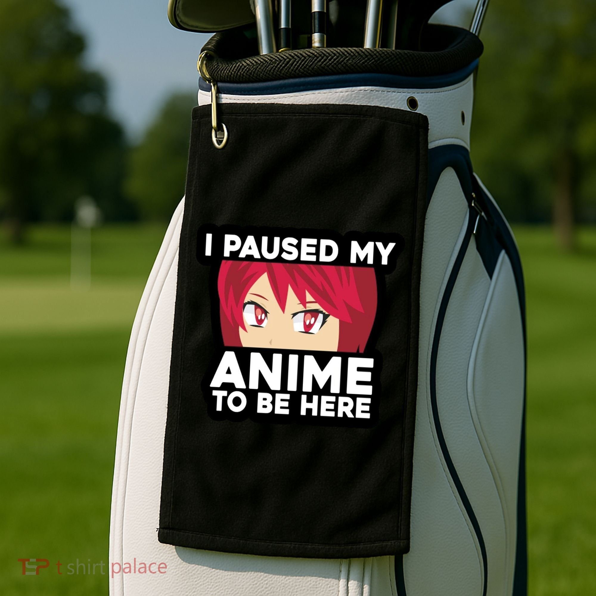 I Paused My Game To Be Here Funny Anime Golf Towel