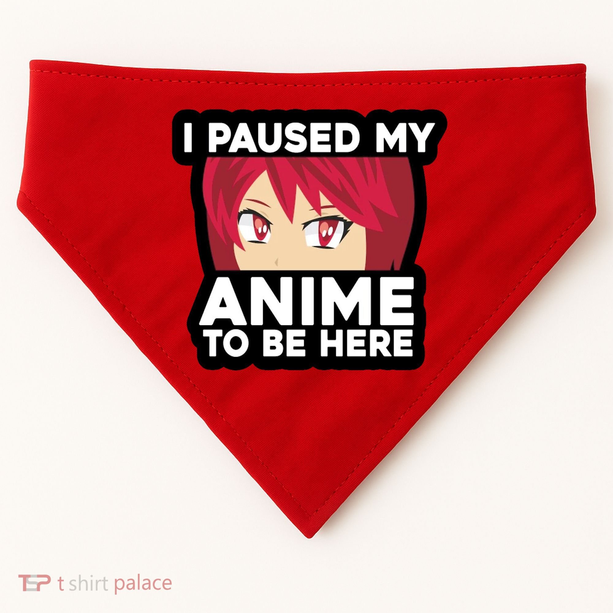 I Paused My Game To Be Here Funny Anime USA-Made Doggie Bandana