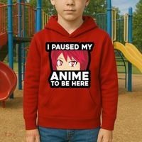 I Paused My Game To Be Here Funny Anime Kids Hoodie thumb 2