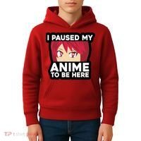 I Paused My Game To Be Here Funny Anime Kids Hoodie thumb 4