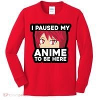 I Paused My Game To Be Here Funny Anime Kids Long Sleeve Shirt thumb 0