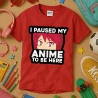 I Paused My Game To Be Here Funny Anime Kids T-Shirt thumb 3