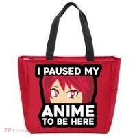I Paused My Game To Be Here Funny Anime Tote Bag thumb 0