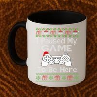 I Paused My Game To Be Here Ugly Sweater Funny Christmas  Coffee Mug thumb 2