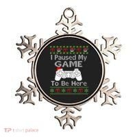 I Paused My Game To Be Here Ugly Sweater Funny Christmas  Ornament thumb 0
