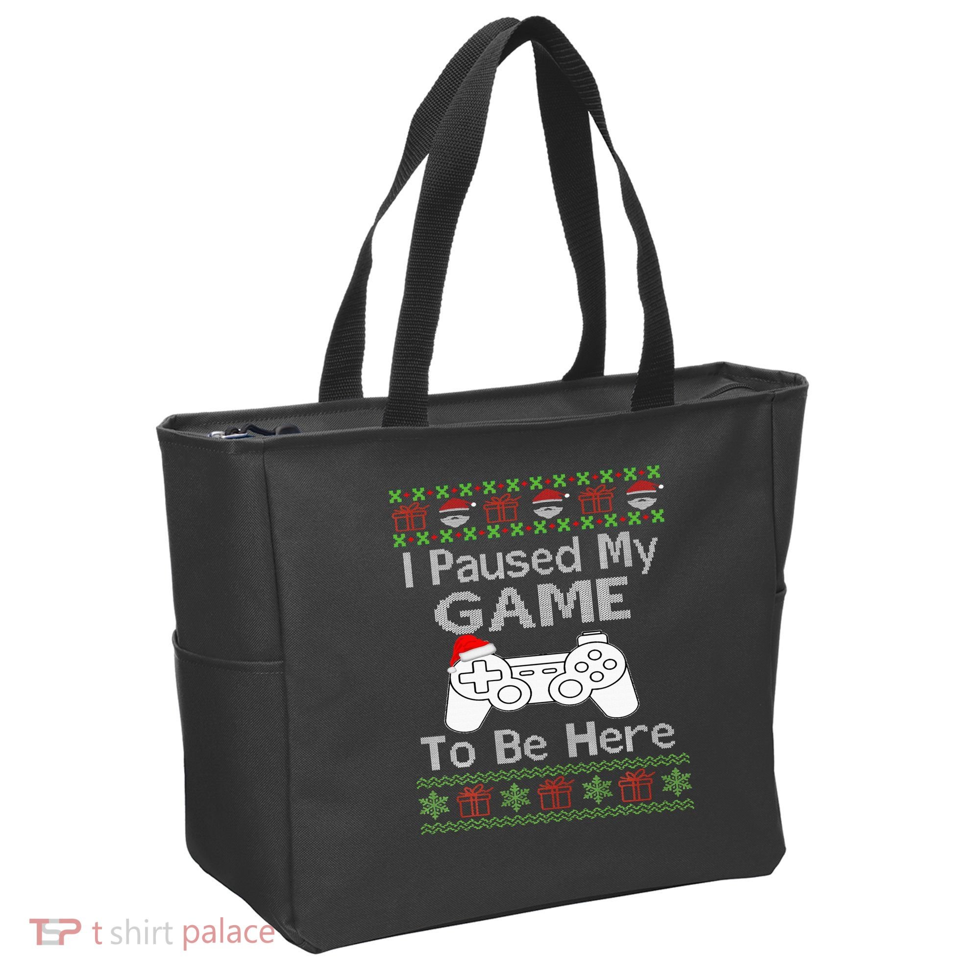 I Paused My Game To Be Here Ugly Sweater Funny Christmas  Tote Bag