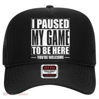 I Paused My Game to Be Here Gaming Gamer Hat thumb 0