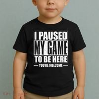 I Paused My Game to Be Here Gaming Gamer Toddler T-Shirt thumb 2