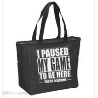 I Paused My Game to Be Here Gaming Gamer Tote Bag thumb 2