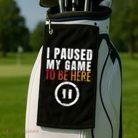 I Paused My Game To Be Here Golf Towel thumb 2