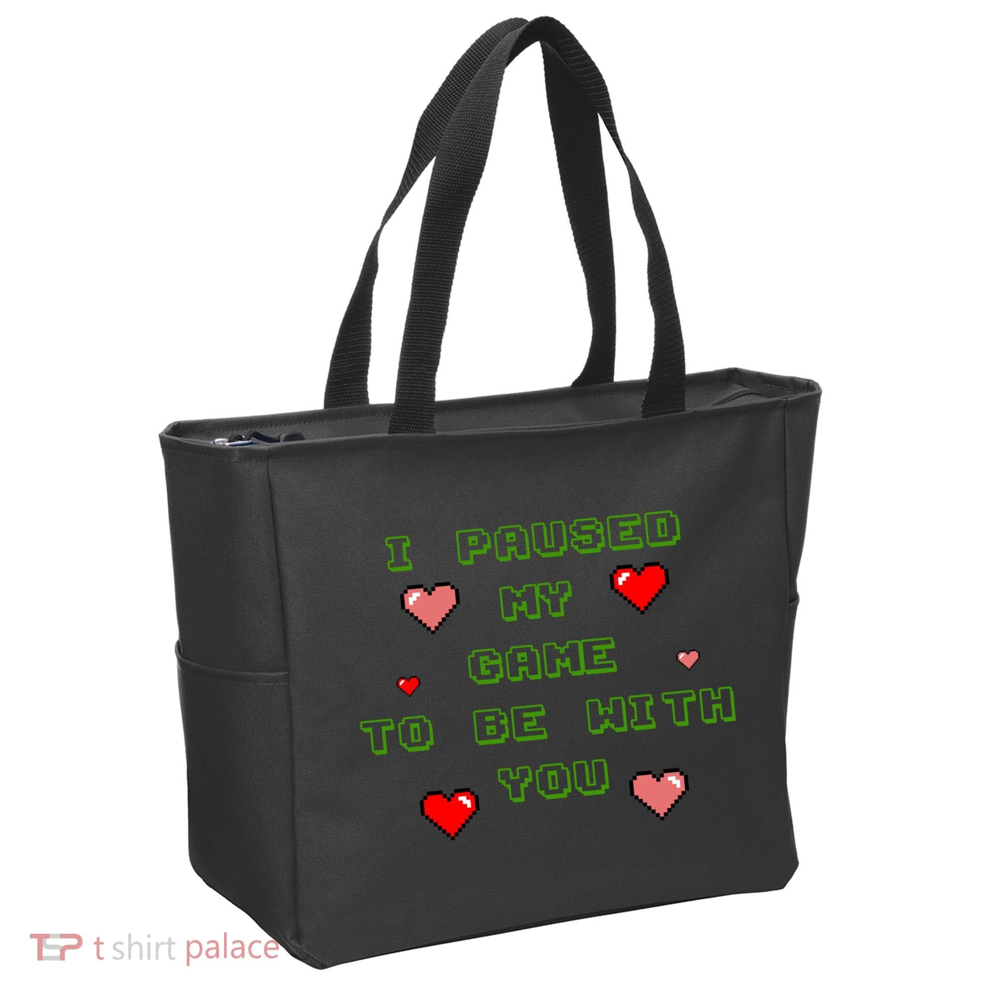 I Paused My Game To Be With You Funny Romantic Tote Bag