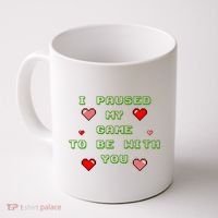 I Paused My Game To Be With You Funny Romantic Coffee Mug thumb 0
