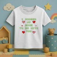 I Paused My Game To Be With You Funny Romantic Toddler T-Shirt thumb 3