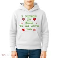 I Paused My Game To Be With You Funny Romantic Kids Hoodie thumb 4