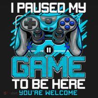 I Paused My Game To Be Here Cool Gift Funny Video Gamer Boys Gift Pajama Set thumb 2