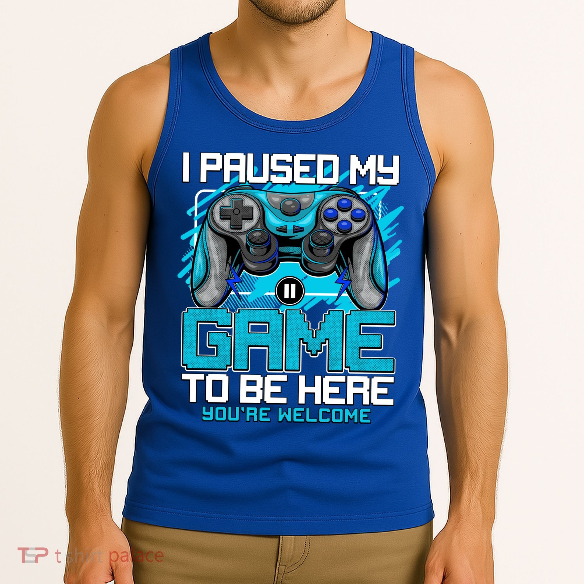 I Paused My Game To Be Here Cool Gift Funny Video Gamer Boys Gift Tank Top