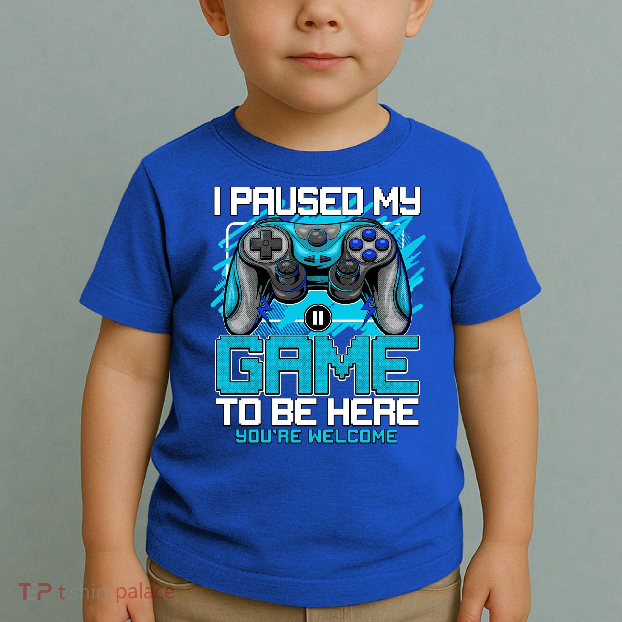 I Paused My Game To Be Here Cool Gift Funny Video Gamer Boys Gift Toddler T-Shirt