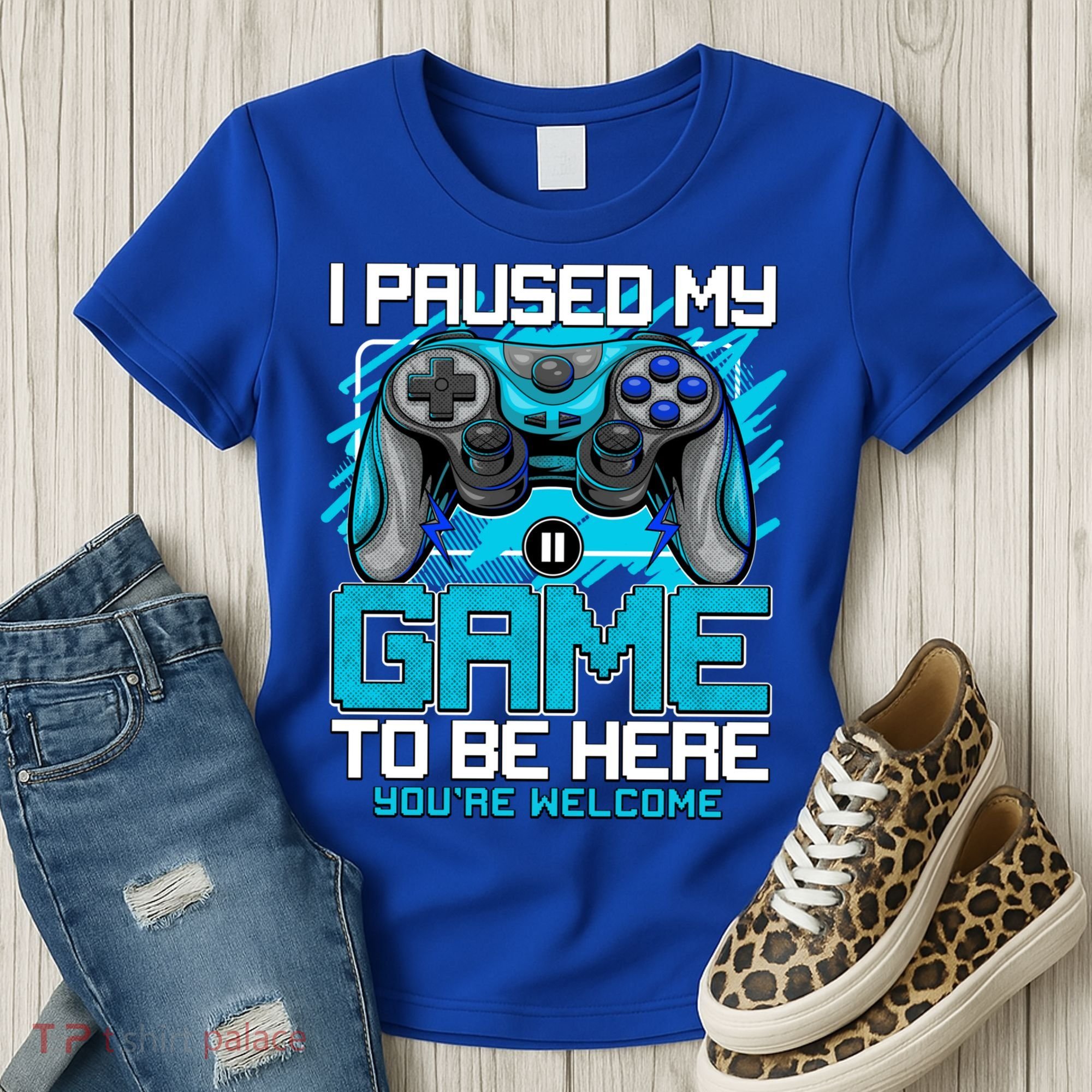 I Paused My Game To Be Here Cool Gift Funny Video Gamer Boys Gift Women's T-Shirt