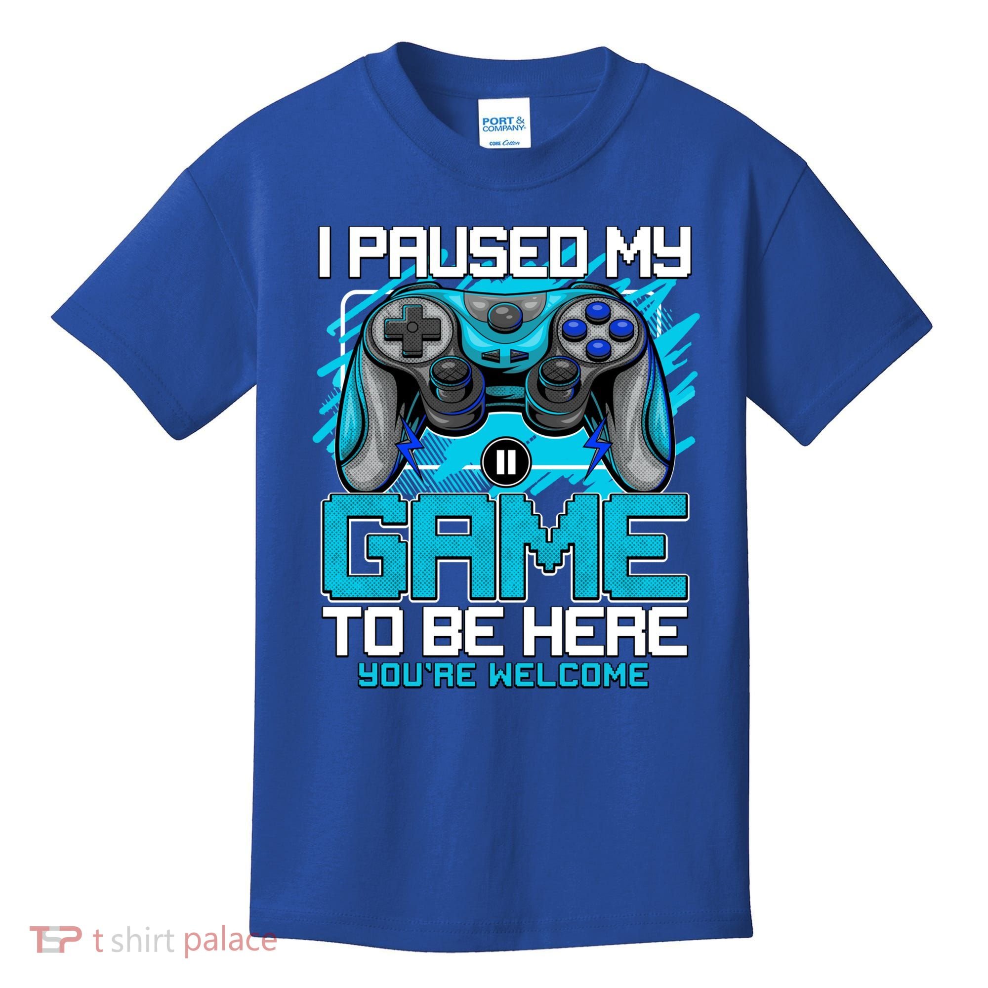 I Paused My Game To Be Here Cool Gift Funny Video Gamer Boys Gift Kids T-Shirt