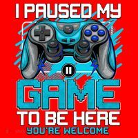 I Paused My Game To Be Here Cool Gift Funny Video Gamer Boys Gift Santa Hat thumb 1