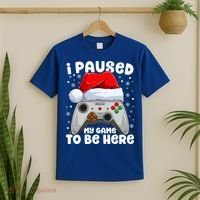 I Paused My Game Christmas Santa Video Games Xmas Gift T-Shirt thumb 2