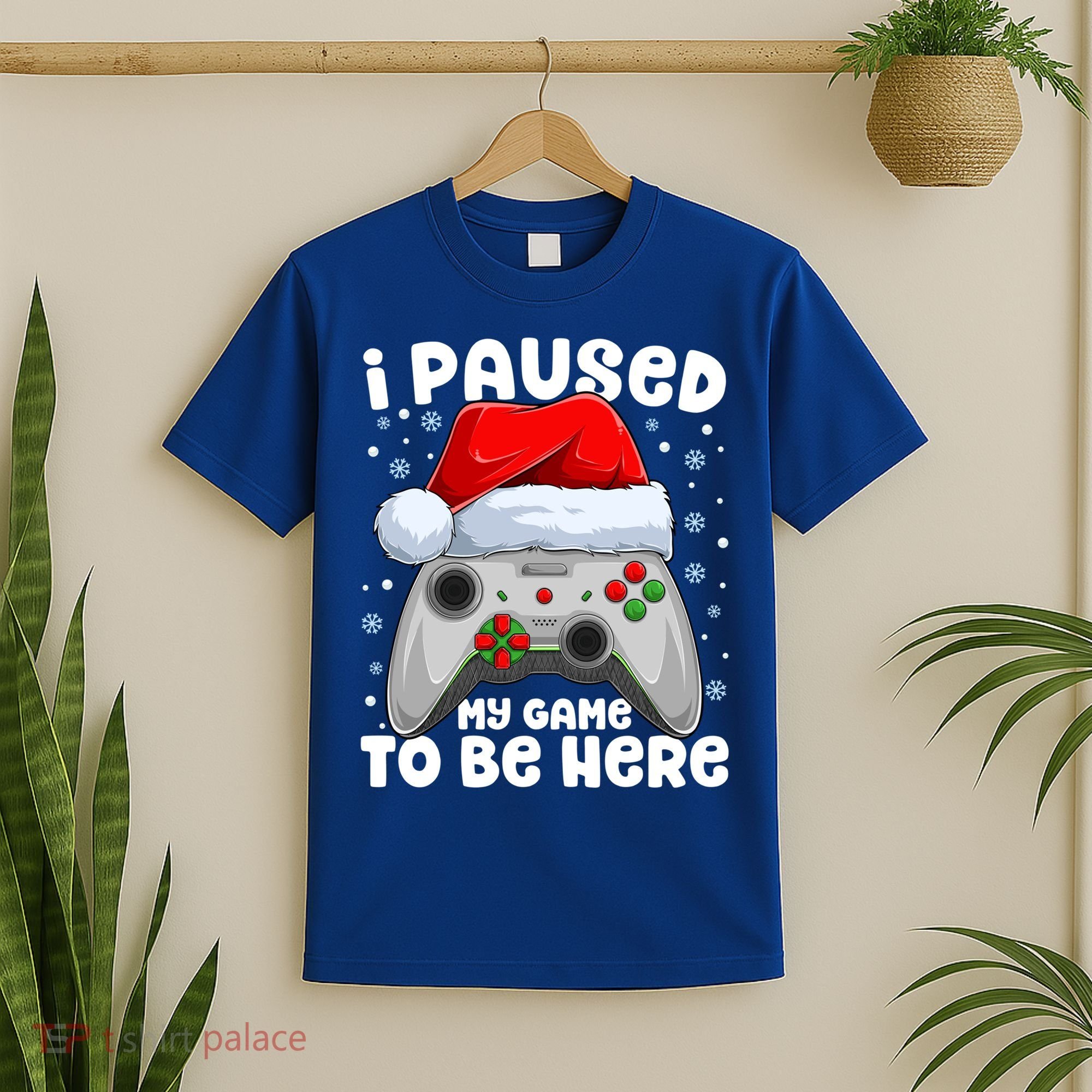 I Paused My Game Christmas Santa Video Games Xmas Gift T-Shirt