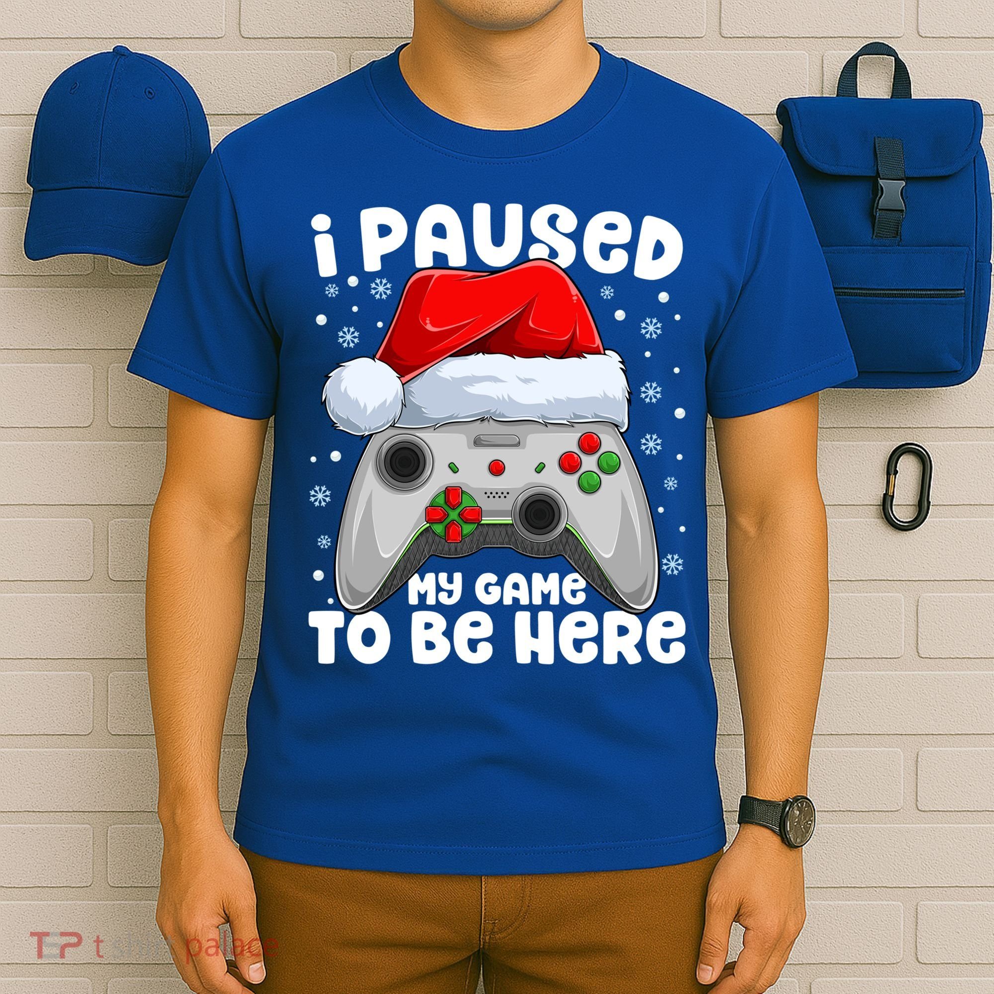 I Paused My Game Christmas Santa Video Games Xmas Gift T-Shirt