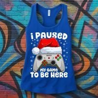 I Paused My Game Christmas Santa Video Games Xmas Gift Women's Tank Top thumb 3