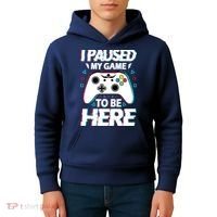 I Paused My Game To Be Here Funny Gamer Gaming Kids Hoodie thumb 4