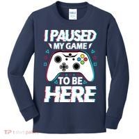 I Paused My Game To Be Here Funny Gamer Gaming Kids Long Sleeve Shirt thumb 0