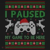 I Paused My Game To Be Here Christmas Ugly Sweater Gamer Mousepad thumb 1