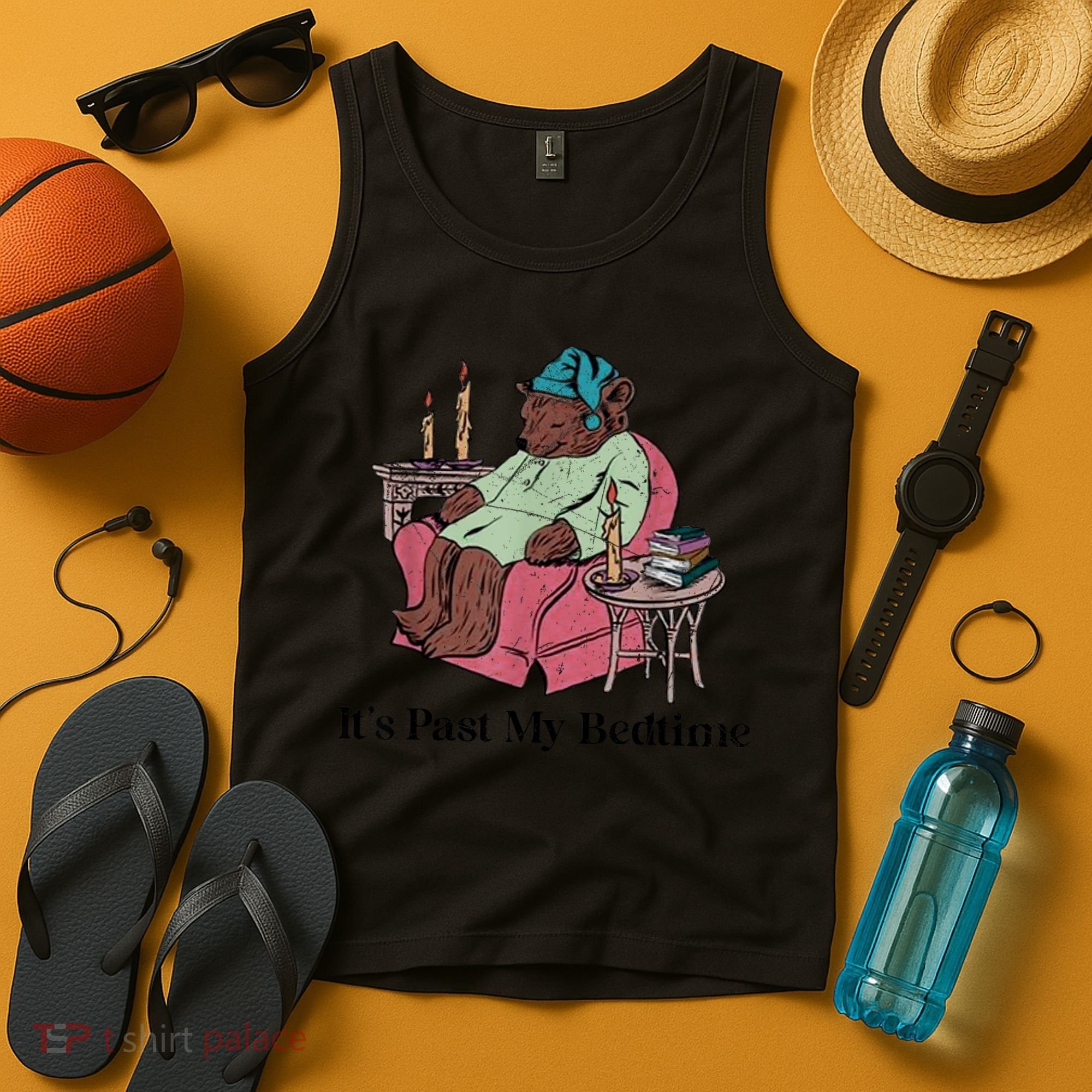 ItS Past My Bedtime Funny Bear Sleeping Tank Top