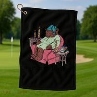 ItS Past My Bedtime Funny Bear Sleeping Golf Towel thumb 1