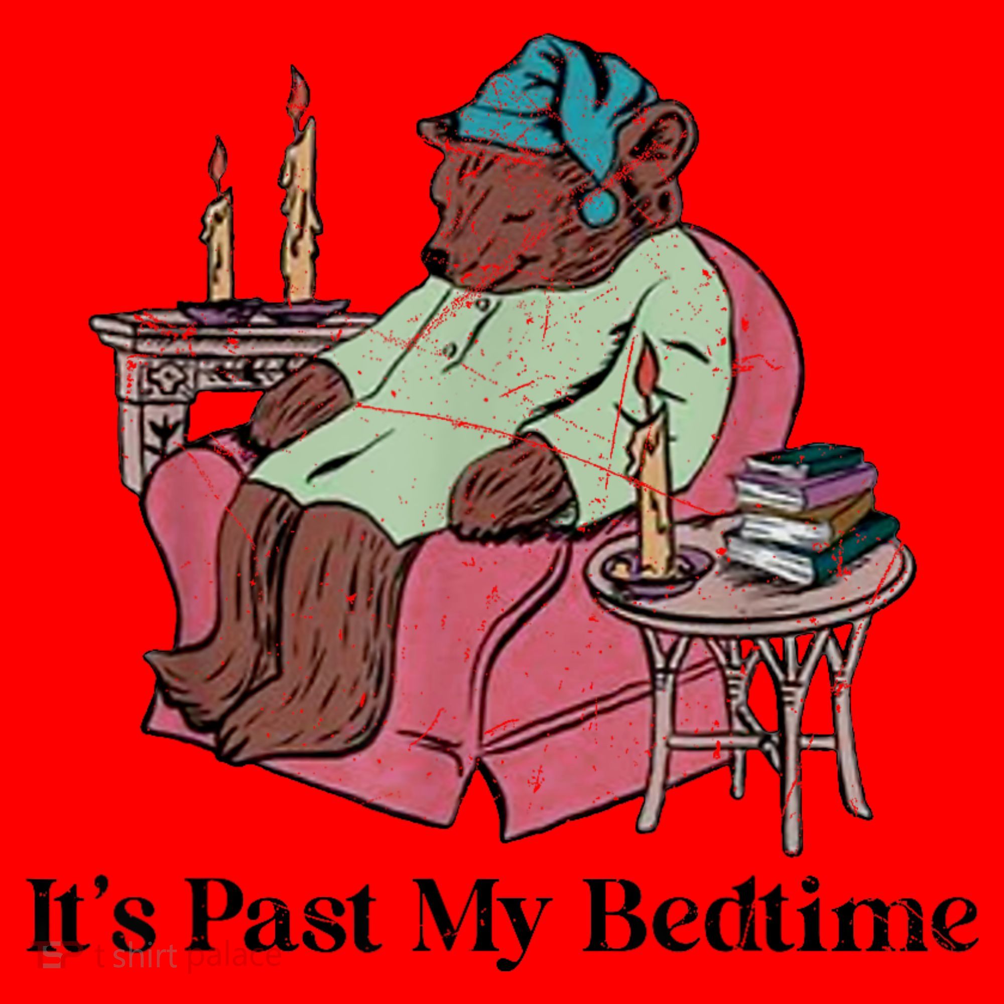 ItS Past My Bedtime Funny Bear Sleeping Santa Hat
