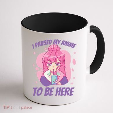 I Paused My Anime To Be Here Coffee Mug back