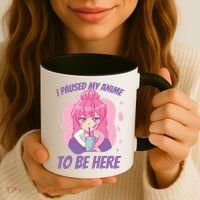 I Paused My Anime To Be Here Coffee Mug thumb 3