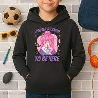 I Paused My Anime To Be Here Kids Hoodie thumb 2