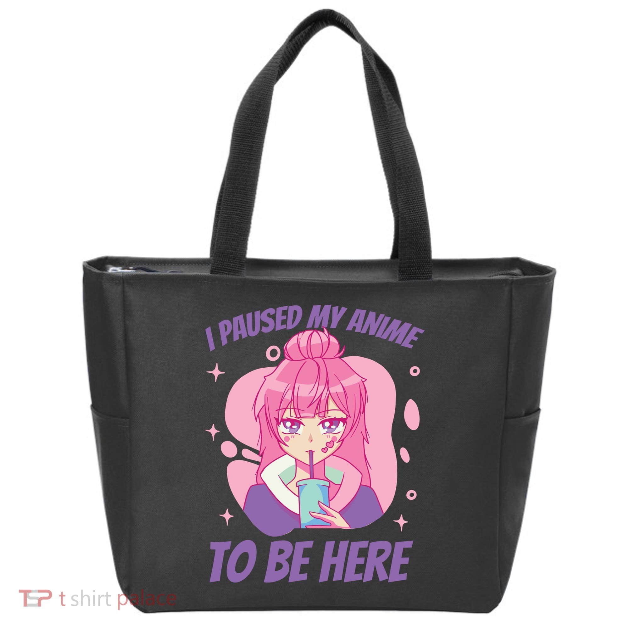 I Paused My Anime To Be Here Tote Bag