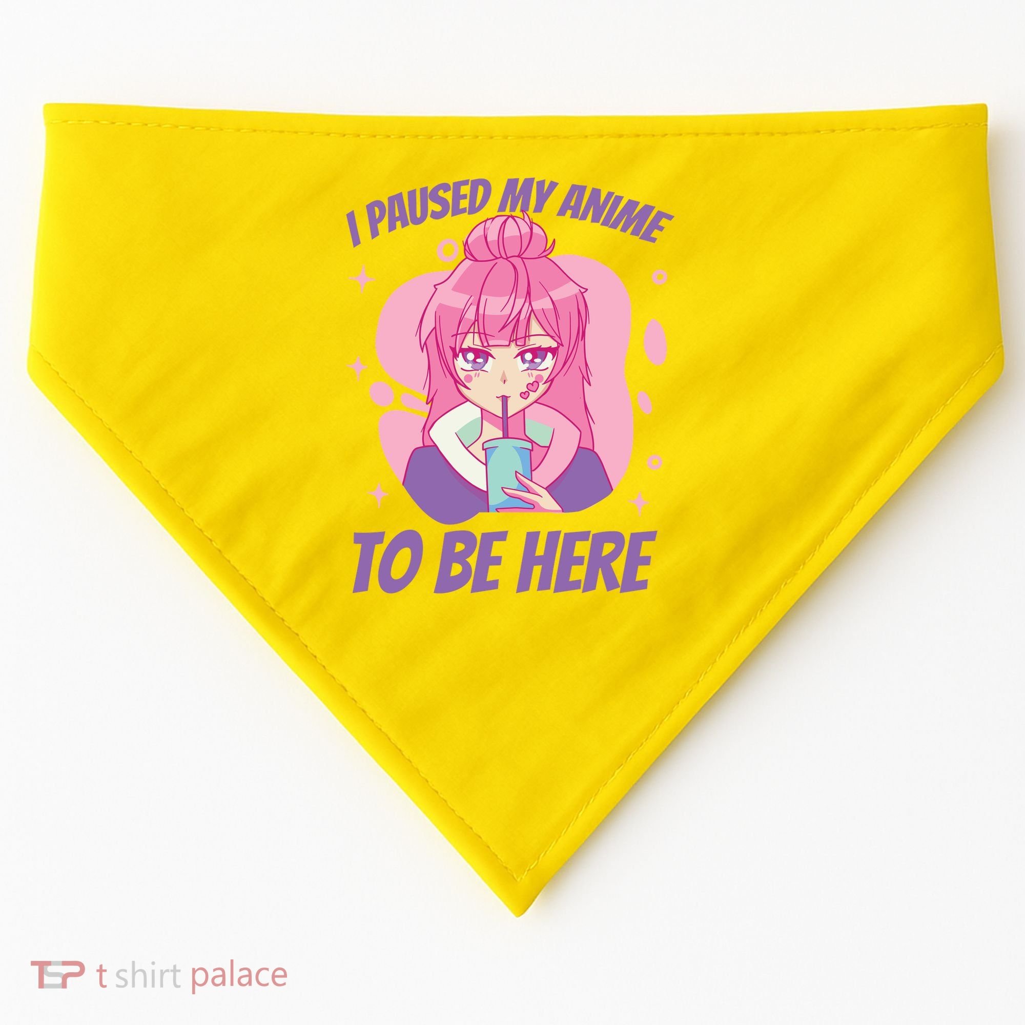 I Paused My Anime To Be Here USA-Made Doggie Bandana
