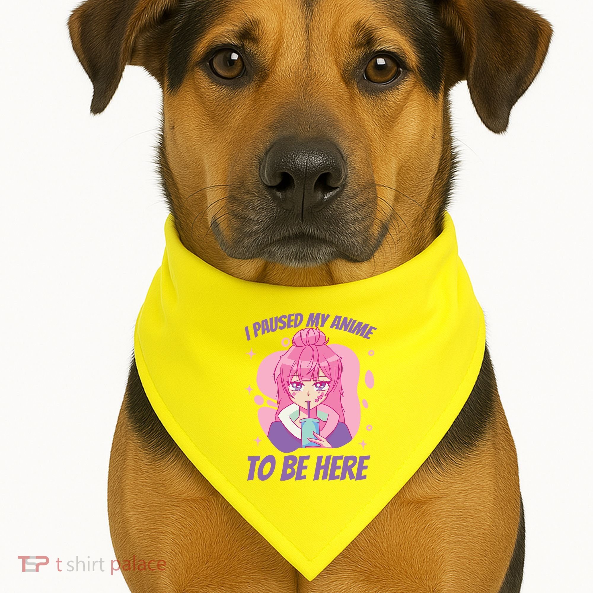 I Paused My Anime To Be Here USA-Made Doggie Bandana