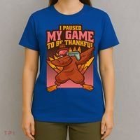 I Paused My Game To Be Thankful Funny Thanksgiving Gamer T-Shirt thumb 4