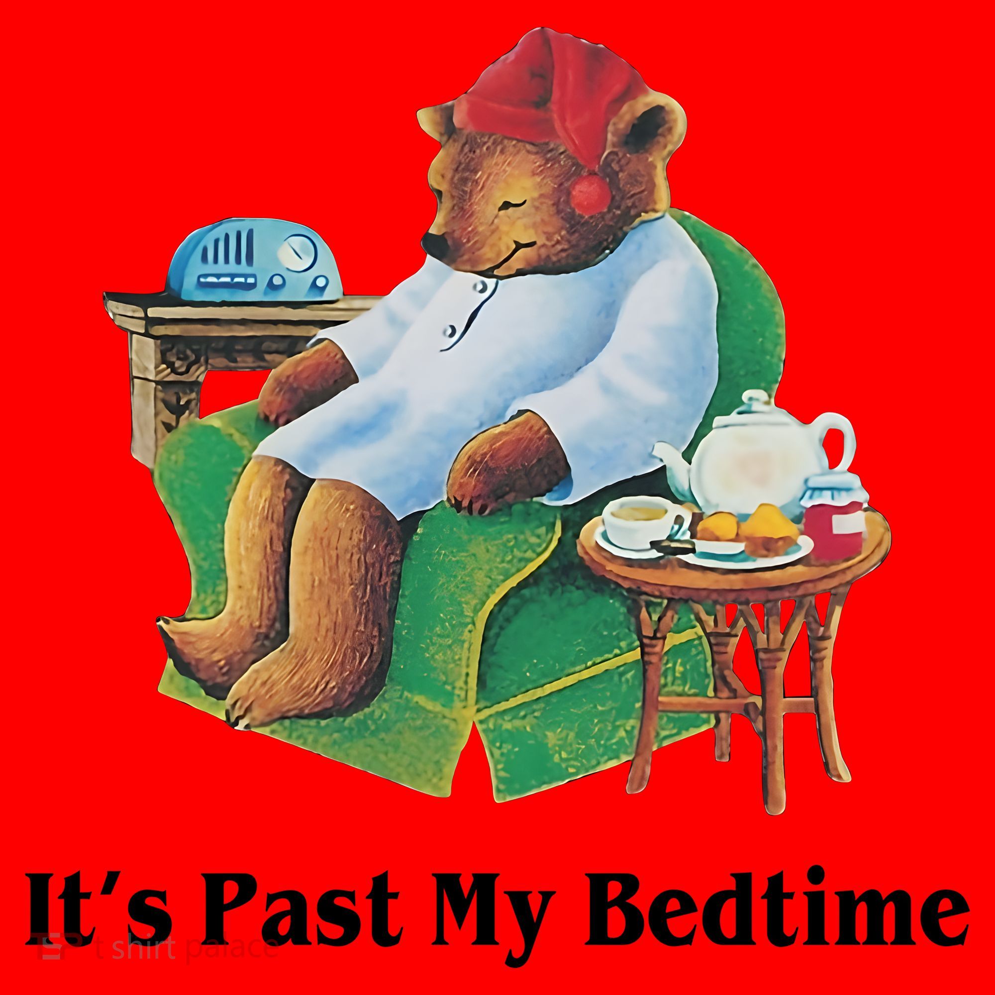 ItS Past My Bedtime Funny Bear Lover Gifts Santa Hat